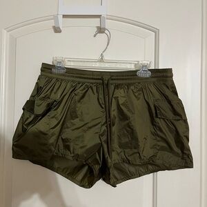 Aerie green metallic shorts